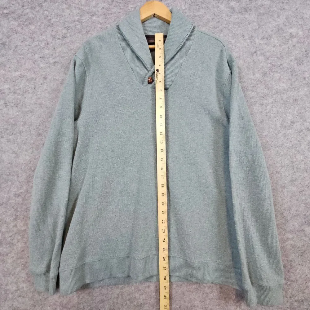Tasso Elba Men's Light‎ Green Shawl Collar Size XL Sweater 100% Cotton Preppy - Picture 7 of 9